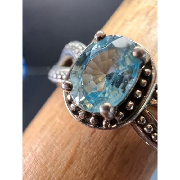 Blue topaz sterling silver ring size 9 - Picture 16 of 16